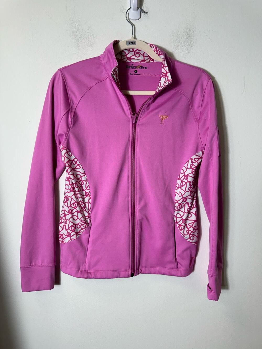Girls Turtles & Tees Pink Full Zip Golf Athletic Jacket Sz XL